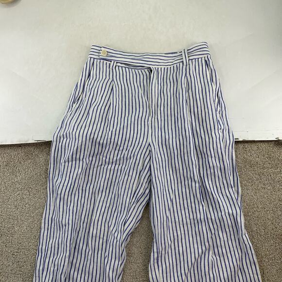 Madewell The Harlow Wide-Leg Pant in 100% Linen Size 0 Striped 29" Inseam 56-10 - Picture 3 of 9